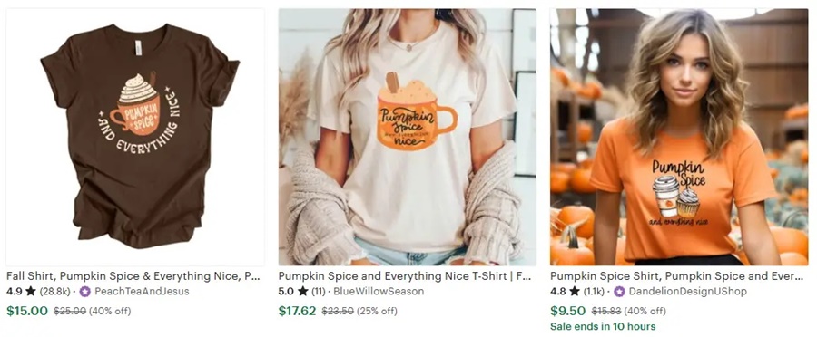 t恤定制萬圣節(jié)元素南瓜香料拿鐵