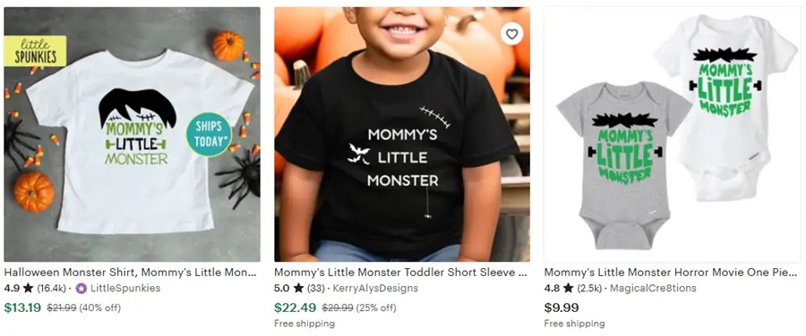 t恤定制萬圣節(jié)元素媽米的小怪獸