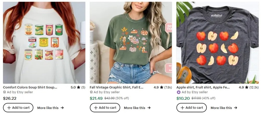 跨境選品思路，秋冬T恤設(shè)計元素推薦之秋季美食